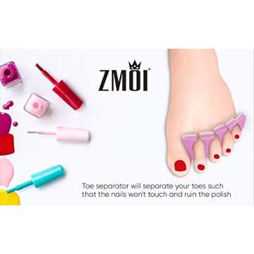 Toe Separators Set - 24 Pieces Premium Pedicure Tool Kit Super Soft & Durable Two Tone ZMOI