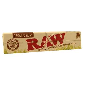 Raw King Size Slim Organic Hemp Rolling Papers Full Box of 50 Packs, 32 Count (Pack of 50)