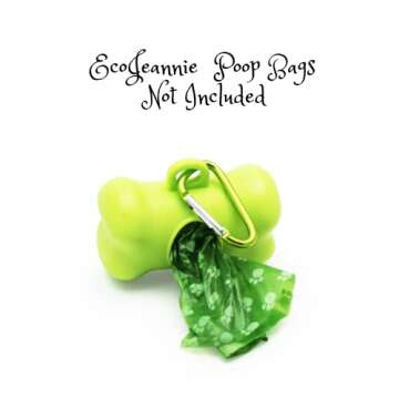 EcoJeannie Dog Poop Bag Dispenser with Stainless Steel Carabiner Clip (PB0007)- Dog Waste Poopbags Holder with Lavender sented poop Bag