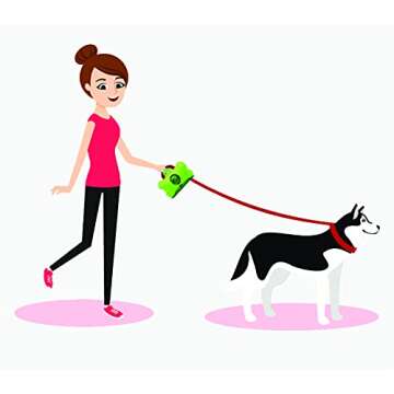 EcoJeannie Dog Poop Bag Dispenser with Stainless Steel Carabiner Clip (PB0007)- Dog Waste Poopbags Holder with Lavender sented poop Bag