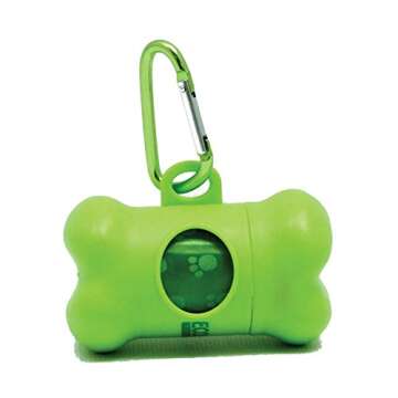 EcoJeannie Dog Poop Bag Dispenser with Stainless Steel Carabiner Clip (PB0007)- Dog Waste Poopbags Holder with Lavender sented poop Bag