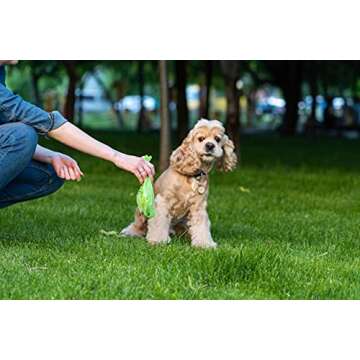 EcoJeannie Dog Poop Bag Dispenser with Stainless Steel Carabiner Clip (PB0007)- Dog Waste Poopbags Holder with Lavender sented poop Bag