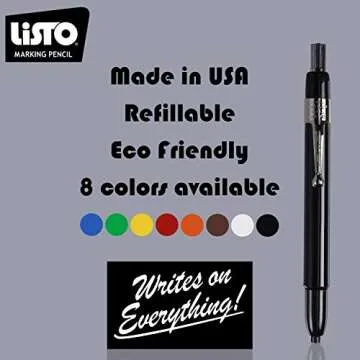 Listo 1620 Assorted Colors Marking Pencils for All Surfaces