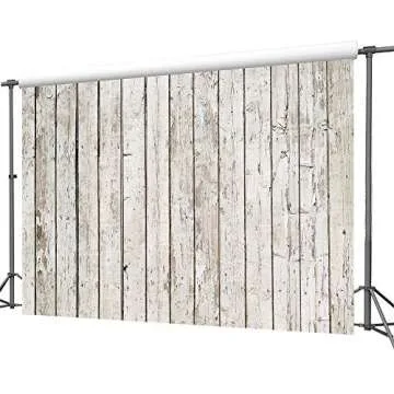 LYWYGG 6x4ft White Wood Backdrop for Photography
