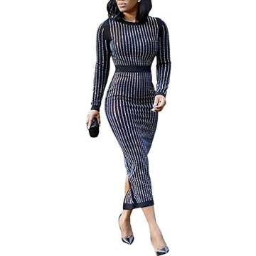 Women Sparkly Long Evening Cocktail Ball Gowns Vintage Party Wear Semi Formal Dress