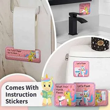 Unicorn Potty Training Chart & 35 Reusable Stickers - Potty Chart, Potty Training Sticker Chart, Potty Training Chart for Toddlers Girls, Potty Training Stickers, Potty Chart for Girls with Stickers