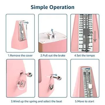 Mechanical Metronome Loud Sound Piano Drum Violin Guitar Saxophone Pink