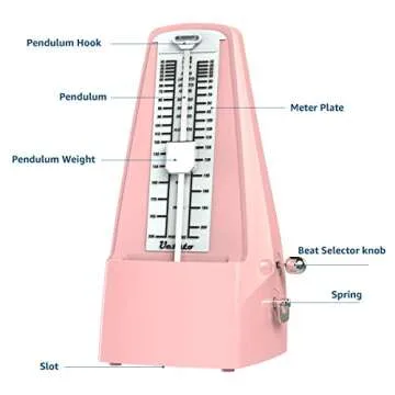 Mechanical Metronome Loud Sound Piano Drum Violin Guitar Saxophone Pink