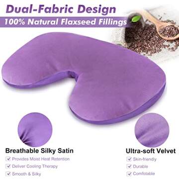 Atsuwell Microwave Heating Pad for Moist Heat Eye Compress, Warm and Cold Sinus Mask Eye Mask for Migraines, Headache, Stress, Sinus Pressure Relief and Relaxation, Purple
