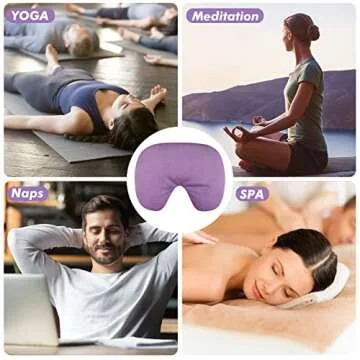 Atsuwell Microwave Heating Pad for Moist Heat Eye Compress, Warm and Cold Sinus Mask Eye Mask for Migraines, Headache, Stress, Sinus Pressure Relief and Relaxation, Purple