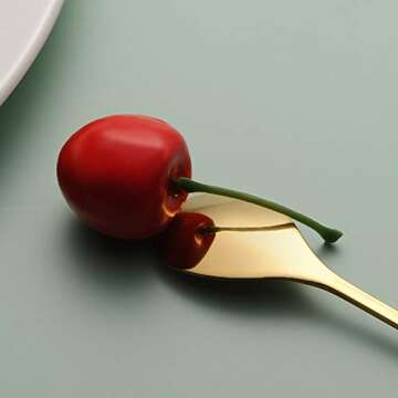 Elegant Leaf Gold Coffee & Tea Spoons - Perfect Gift Set