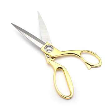 JYTUUL Gold 8" Sharp Tailor Scissors Fabric Scissors Leather Scissors Stainless Steel Professional H...