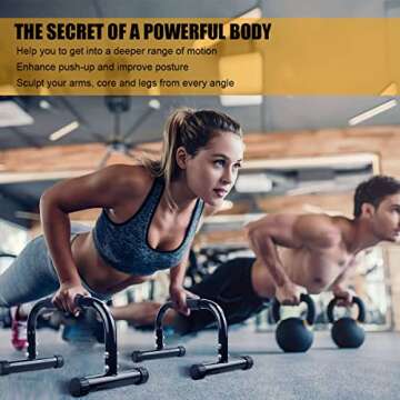 AmazeFan Parallettes Bars, Push Up Bars Strength Training for Handstands, Full Planche & Dips, Calisthenic, Gymnastic, [16.6x10x10in] Push Up Stands Handle for Floor Workouts Calisthenics Equipment