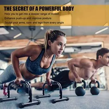 AmazeFan Parallettes Bars, Push Up Bars Strength Training for Handstands, Full Planche & Dips, Calisthenic, Gymnastic, [16.6x10x10in] Push Up Stands Handle for Floor Workouts Calisthenics Equipment