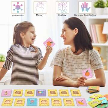First Words Memory Game, Memory Games for Kids Ages 4-8, Matching Games for Toddlers 3-5, 60 Flash Cards Phonics Games, Memory Card Game 2-4 Years, Educational Toys Speech Therapy Materials Homeschool