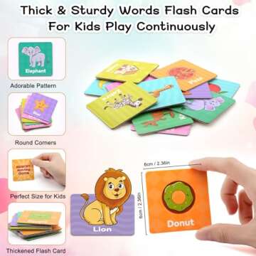 First Words Memory Game, Memory Games for Kids Ages 4-8, Matching Games for Toddlers 3-5, 60 Flash Cards Phonics Games, Memory Card Game 2-4 Years, Educational Toys Speech Therapy Materials Homeschool