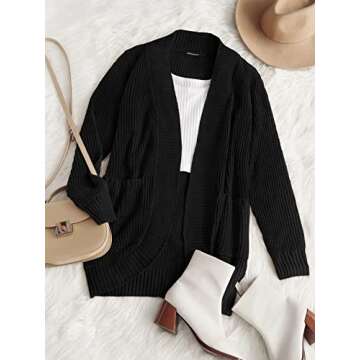 Women's Cozy Knit Open Front Cardigans for Fall Fashion