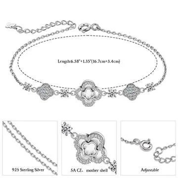 Echesperamo Four Leaf Clover Chain Bracelet for Women