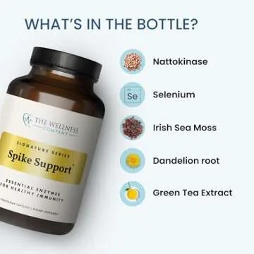 The Wellness Company Spike Support | 120 ct (2 Month Supply) | with Nattokinase, A Proteolytic Enzyme for Fibrinolytic (Anti-Clotting) | Non-GMO, Vegan, Gluten Free | for Year-Round Immune Support