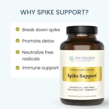 The Wellness Company Spike Support | 120 ct (2 Month Supply) | with Nattokinase, A Proteolytic Enzyme for Fibrinolytic (Anti-Clotting) | Non-GMO, Vegan, Gluten Free | for Year-Round Immune Support