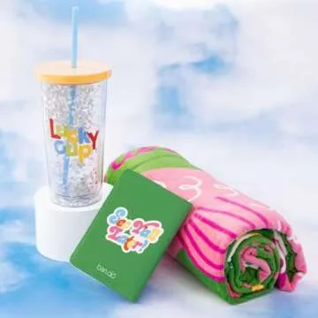 ban.do Beach, Please! Large Beach Towel, Oversized Towel for Adults and Children, Terry Cloth Pool Towel (Sardines)