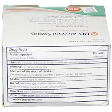 BD Alcohol Swabs - 100 Count for Effective Antiseptic Care