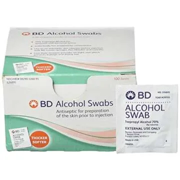 BD Alcohol Swabs - 100 Count for Effective Antiseptic Care