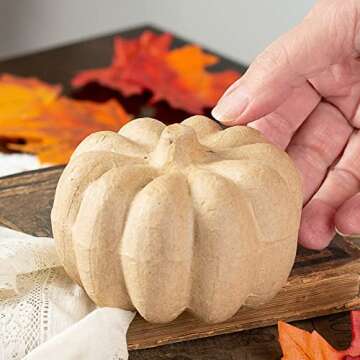 Pack of 6 Small Paper Mache Pumpkins for Fall Crafts