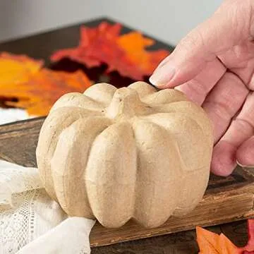 Pack of 6 Small Paper Mache Pumpkins for Fall Crafts