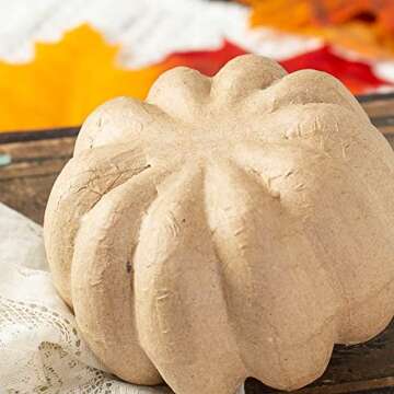 Pack of 6 Small Paper Mache Pumpkins for Fall Crafts