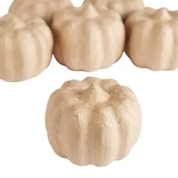 Pack of 6 Small Paper Mache Pumpkins for Fall Crafts