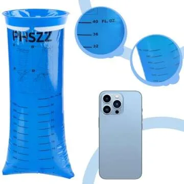 PHSZZ 40 Pack Vomit Bags Disposable, Leak Resistant Barf Bags, Portable Blue Vomit Bag, 1000 Ml Emesis Puke Throw Up Nausea Motion Sickness Bag for Car, Travel Aircraft, Taxi