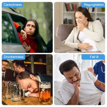 PHSZZ 40 Pack Vomit Bags Disposable, Leak Resistant Barf Bags, Portable Blue Vomit Bag, 1000 Ml Emesis Puke Throw Up Nausea Motion Sickness Bag for Car, Travel Aircraft, Taxi