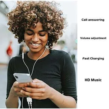 [Apple MFi Certified] iPhone Headphones Adapter Splitter, 2 in 1 Dual Lightning Charger Cable Aux Audio Adapter Converter for iPhone 14/13/12/11/XS/XR/X/8/7/6, Not Support iPhone 15 and USB C Devices