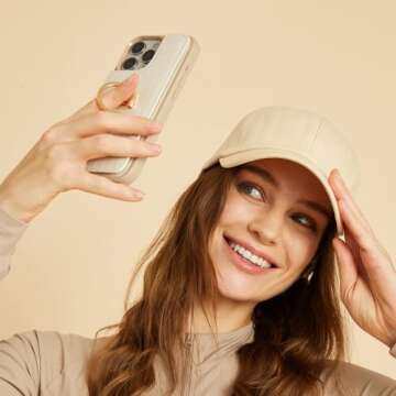 CUSTYPE for iPhone 14 Pro Max case Wallet with Card Holder, 180° Rotation Ring Holder Stand Card Slots Case, Leather Double Snap Cover with Wallet for Women and Men 6.7 "-Beige