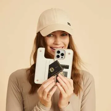 CUSTYPE for iPhone 14 Pro Max case Wallet with Card Holder, 180° Rotation Ring Holder Stand Card Slots Case, Leather Double Snap Cover with Wallet for Women and Men 6.7 "-Beige