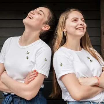 20 PCS Bee Embroidered Patches Bee Shape Patches Bee Buttons for Sewing Applique Patch Cute Fabric Tiny Iron On Embroidered Patches Decoration for Shirts, Jackets, Jeans, Hats, Backpacks, Clothes DIY