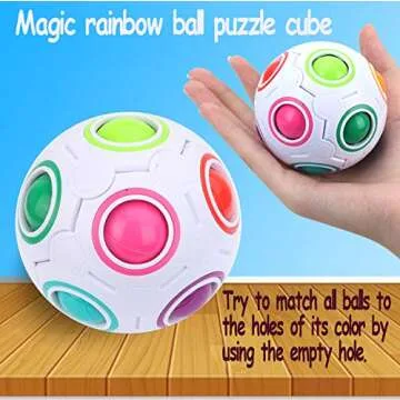 TANCH Magic Rainbow Ball Puzzle Cube Fidget Stress Relief Toy for All Ages