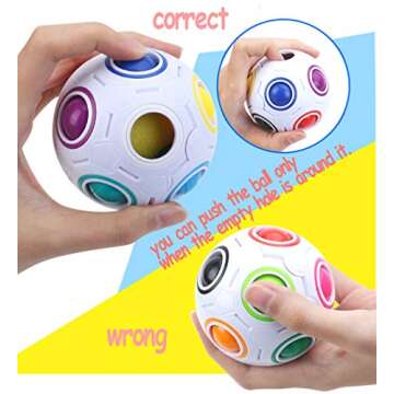 TANCH Rainbow Ball Puzzle Fidget Toy for Kids Adults