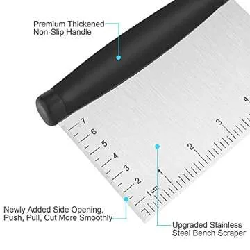 UUBAAR Bench Scraper - Ergonomic Stainless Steel Kitchen Tool