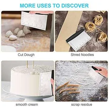 UUBAAR Bench Scraper - Ergonomic Stainless Steel Kitchen Tool