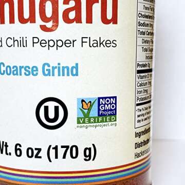 Non-GMO, Gochugaru, Kosher, Gluten Free, No additives, Korean Red Pepper Powder Flakes, Coarse Grind 6 OZ by Crazy Korean Cooking