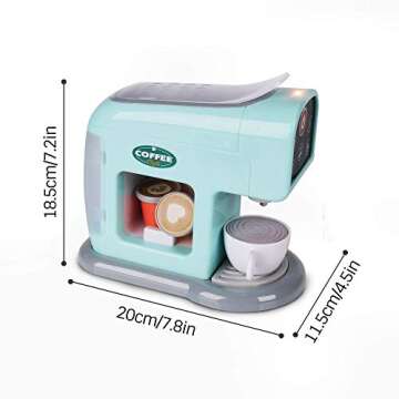 infunbebe Jeeves Jr. Kids Coffee Maker Toy Electronic Pretend Coffee Machine Play with Mug and Coffee Capsules My First Kitchen Appliance for Toddlers