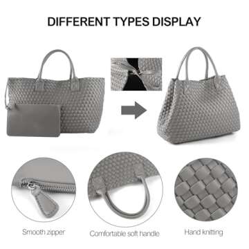 Stylish Vegan Leather Woven Tote Bag for Women