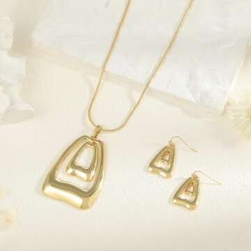 Madison Tyler Women's Gold Necklace and Earring Set