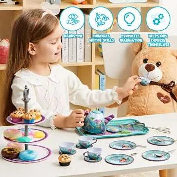 JOYIN 35Pcs Mermaid Tea Party Set for Magical Play
