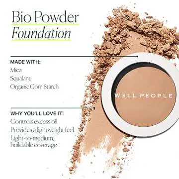 Well People Bio Powder Foundation, Lightweight & Hydrating Foundation For Perfecting & Smoothing Skin, Semi-Matte Finish, Vegan & Cruelty-free,10N