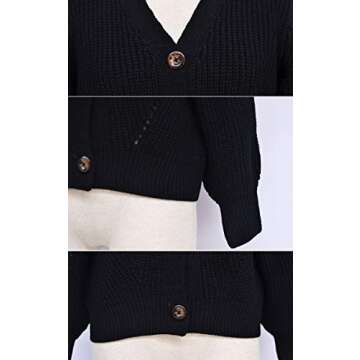 Angashion Women's V Neck Button Down Cable Knit Cardigan