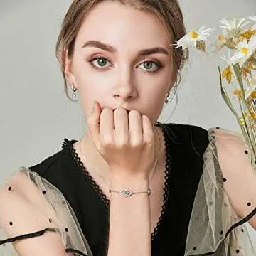 WOSTU 925 Sterling Silver Evil Eye Bracelet for Her