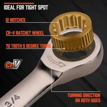 HORUSDY 24-Piece Ratcheting Wrench Set for Mechanics